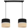 Nowoczesna Lampa Sufitowa na Listwie JUTA z Podwójnym Małym Abażurem Wzór Czarno-Beżowy Nowoczesna Lampa Sufitowa na Listwie JUTA z Podwójnym Małym Abażurem Wzór Czarno-Beżowy