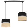 Nowoczesna Lampa Wisząca na Listwie JUTA z Podwójnym Małym Abażurem Wzór Czarno-Beżowy Nowoczesna Lampa Wisząca na Listwie JUTA z Podwójnym Małym Abażurem Wzór Czarno-Beżowy