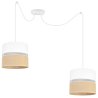 Stylowa Lampa Sufitowa JUTA z Regulacją Typu Pająk Podwójny Mały Abażur Biało-Beżowy