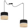 Nowoczesna Lampa Wisząca JUTA z Regulacją Typu Pająk Podwójny Mały Abażur Czarno-Beżowy