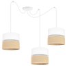 Stylowa Lampa Wisząca JUTA z Regulacją Typu Pająk Podwójny Mały Abażur Biało-Beżowy