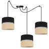 Stylowa Lampa Wisząca JUTA z Regulacją Typu Pająk Podwójny Mały Abażur Czarno-Beżowy Stylowa Lampa Wisząca JUTA z Regulacją Typu Pająk Podwójny Mały Abażur Czarno-Beżowy