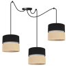 Stylowa Lampa Sufitowa JUTA z Regulacją Typu Pająk Podwójny Mały Abażur Czarno-Beżowy Stylowa Lampa Sufitowa JUTA z Regulacją Typu Pająk Podwójny Mały Abażur Czarno-Beżowy