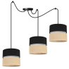 Stylowa Lampa Sufitowa z Regulacją Typu Pająk JUTA Podwójny Mały Abażur Czarno-Beżowy Stylowa Lampa Sufitowa z Regulacją Typu Pająk JUTA Podwójny Mały Abażur Czarno-Beżowy