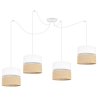 Stylowa Nowoczesna Lampa Sufitowa JUTA z Regulacją Typu Pająk Mały Abażur Biało-Beżowy Stylowa Nowoczesna Lampa Sufitowa JUTA z Regulacją Typu Pająk Mały Abażur Biało-Beżowy