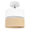 Nowoczesna Lampa Wisząca JUTA z Podwójnym Materiałowym Abażurem Wzór Biało-Beżowy Nowoczesna Lampa Wisząca JUTA z Podwójnym Materiałowym Abażurem Wzór Biało-Beżowy
