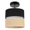 Nowoczesna Lampa Wisząca JUTA z Podwójnym Materiałowym Abażurem Wzór Czarno-Beżowy Nowoczesna Lampa Wisząca JUTA z Podwójnym Materiałowym Abażurem Wzór Czarno-Beżowy