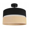 Nowoczesna Lampa Wisząca JUTA z Dużym Podwójnym Abażurem Wzór Czarno-Beżowy Nowoczesna Lampa Wisząca JUTA z Dużym Podwójnym Abażurem Wzór Czarno-Beżowy