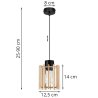 Nowoczesna Lampa Wisząca TIMBER z Drewnianym Kloszem Walec