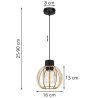 Stylowa Lampa Wisząca TIMBER z Drewnianym Kloszem Kula Stylowa Lampa Wisząca TIMBER z Drewnianym Kloszem Kula