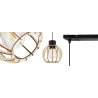 Nowoczesna Lampa Wisząca na Listwie TIMBER z Drewnianym Okrągłym Kloszem