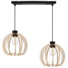 Stylowa Lampa Wisząca na Listwie TIMBER z Drewnianym Kloszem Kula