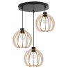 Stylowa Lampa Wisząca na Okrągłej Podsufitce TIMBER z Drewnianym Kulistym Kloszem Stylowa Lampa Wisząca na Okrągłej Podsufitce TIMBER z Drewnianym Kulistym Kloszem