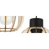 Stylowa Lampa Wisząca SPIDER TIMBER z Drewnianym Kloszem Kula