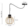 Stylowa Lampa Sufitowa SPIDER TIMBER z Drewnianym Kloszem Kula