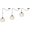 Nowoczesna Lampa Sufitowa SPIDER TIMBER z Drewnianym Kulistym Kloszem Nowoczesna Lampa Sufitowa SPIDER TIMBER z Drewnianym Kulistym Kloszem