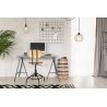 Elegancki Pokój BIurowy Oświetlony  Lampą Sufitową SPIDER TIMBER z Drewnianym Kulistym Kloszem Elegancki Pokój BIurowy Oświetlony  Lampą Sufitową SPIDER TIMBER z Drewnianym Kulistym Kloszem