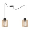 Designerska Lampa Wisząca SPIDER TIMBER z Drewnianym Kloszem Walec