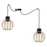 Designerska Lampa Wisząca SPIDER TIMBER z Drewnianym Kloszem Kula