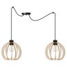 Designerska Lampa Wisząca SPIDER TIMBER z Drewnianym Kulistym Kloszem
