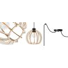 Designerska Lampa Sufitowa SPIDER TIMBER z Drewnianym Kulistym Kloszem