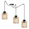Designerska Lampa Sufitowa SPIDER TIMER z Drewnianym Kloszem Walec