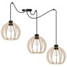 Designerska Lampa Sufitowa SPIDER TIMER z Drewnianym Kulistym Kloszem