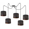 Elegancka Lampa Sufitowa WERONA Typu Pająk z Abażurem Wzór Miedziany Elegancka Lampa Sufitowa WERONA Typu Pająk z Abażurem Wzór Miedziany