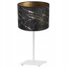 Stylowa Lampa Stołowa WERONA GIA z Abażurem Wzór Czarno-Złoty Czarna
