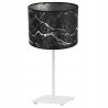 Stylowa Lampa Stołowa WERONA GIA z Abażurem Wzór Czarno-Srebrny Biała