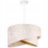 Nowoczesna Lampa Wisząca z Abażurem WERONA Białe Wykończenie Wzór Liście Nowoczesna Lampa Wisząca z Abażurem WERONA Białe Wykończenie Wzór Liście