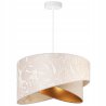 Lampa Wisząca z Abażurem WERONA Biało-Złote Wykończenie Wzór Monstera Lampa Wisząca z Abażurem WERONA Biało-Złote Wykończenie Wzór Monstera