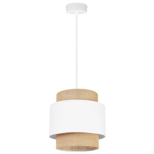 Wisząca lampa jutowa BOHO, regulacja, abażur, E27