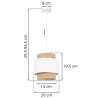 Stylowa Lampa Wisząca BOHO Jutowy Abażur Wymiary
