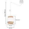 Lampa Wisząca SPIDER BOHO z Abażurem Wymiary Lampa Wisząca SPIDER BOHO z Abażurem Wymiary