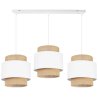 Biało Beżowa Lampa Wisząca Na Listwie z Abażurami z Juty BOHO Biało Beżowa Lampa Wisząca Na Listwie z Abażurami z Juty BOHO