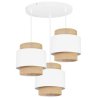 Lampa Sufitowa Żyrandol BOHO z Abażurami z Juty Biało Beżowe