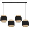 Nowoczesna Lampa Wisząca Na Listwie z Abażurami BOHO Juta Nowoczesna Lampa Wisząca Na Listwie z Abażurami BOHO Juta