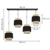 Lampa Wisząca Na Listwie z Abażurami BOHO Juta Wymiary