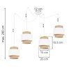 Lampa Wisząca SPIDER BOHO Biało Beżowa Wymiary