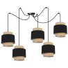 Lampa Sufitowa SPIDER BOHO Czarno Beżowe Abażury z Jutą