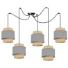 Lampa Nowoczesna Żyrandol SPIDER BOHO z Abażurami Szaro Beżowa