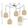 Lampa Wisząca SPIDER BOHO z Beżowymi Abażurami Juta Wymiary