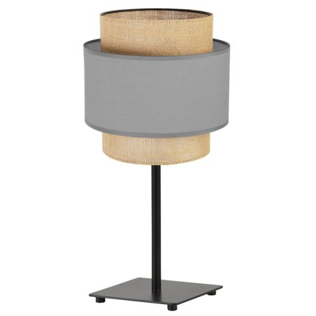 Lampa Stołowa Nocna BOHO GIA Szaro Beżowa z Abażurem