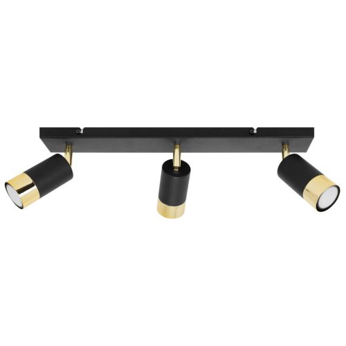 Lampa sufitowa Hugo, listwa, trzy klosze, regulacja, reflektor