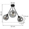 Nowoczesna Lampa Sufitowa TRIO HAGA ze Szklanymi Kloszami Wymiary