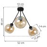 Nowoczesna Lampa TRIO HAGA z Miodowymi Kloszami Wymiary