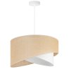 Nowoczesna Lampa Wisząca z Abażurem JUTA Biało Beżowa