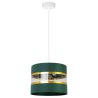 Lampa Wisząca ELEGANCE GOLD Abażur w Pasy Zielony