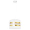 Nowoczesna Lampa Wisząca ELEGANCE GOLD Abażur w Pasy Nowoczesna Lampa Wisząca ELEGANCE GOLD Abażur w Pasy